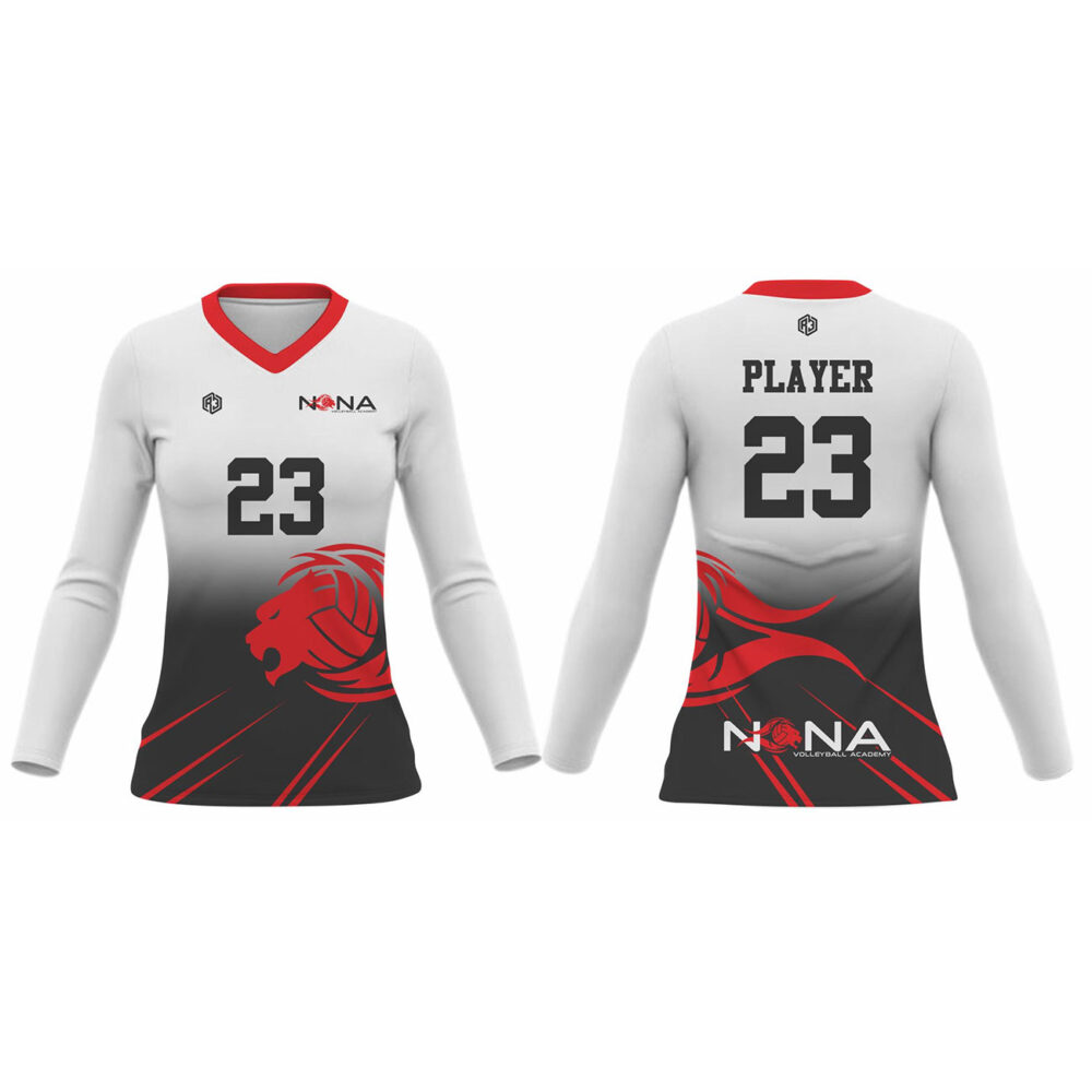 Nona Volleyball Women's Jersey Full Sleeve (White)