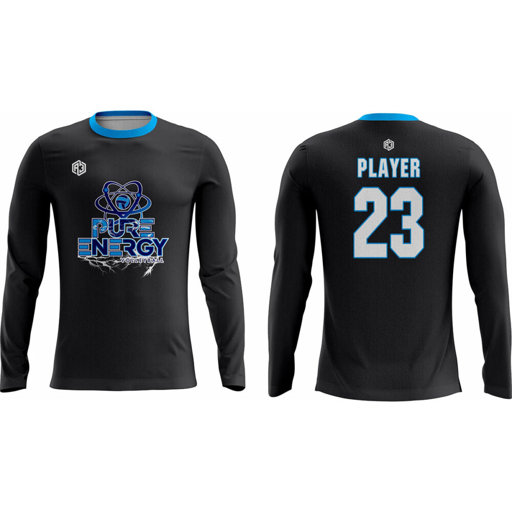 Pure Energy Volleyball  Fan Shirt(Blue-long sleeve)