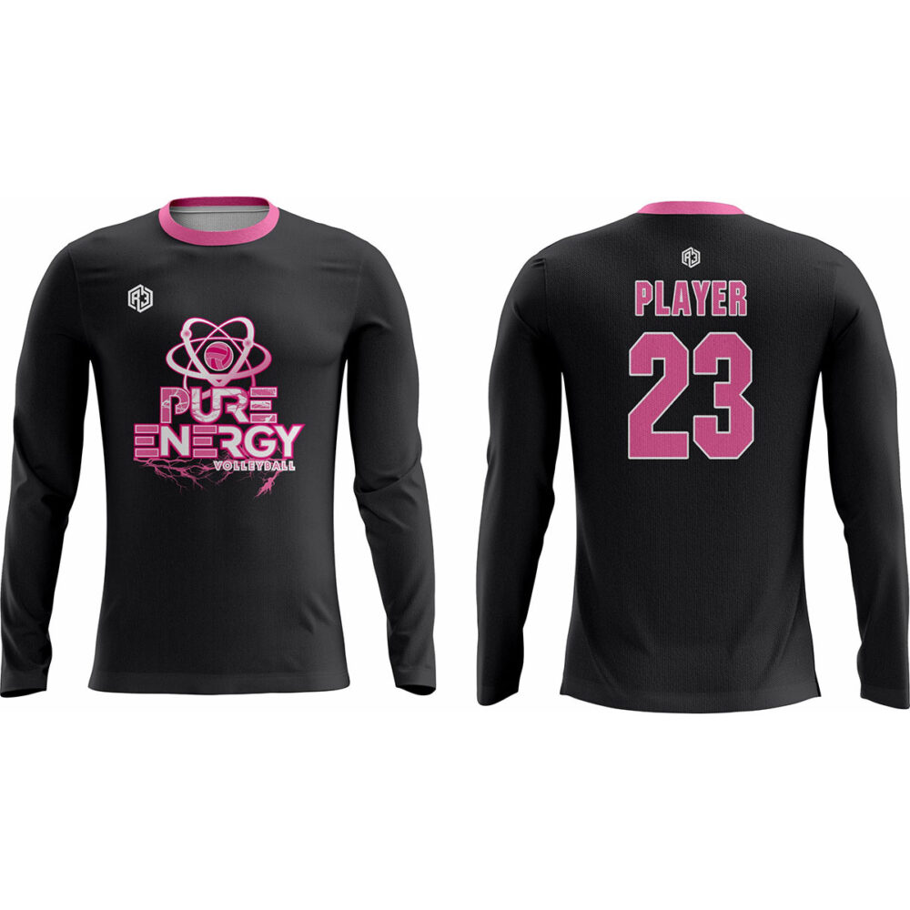 Pure Energy Volleyball  Fan Shirt(Pink-long sleeve)