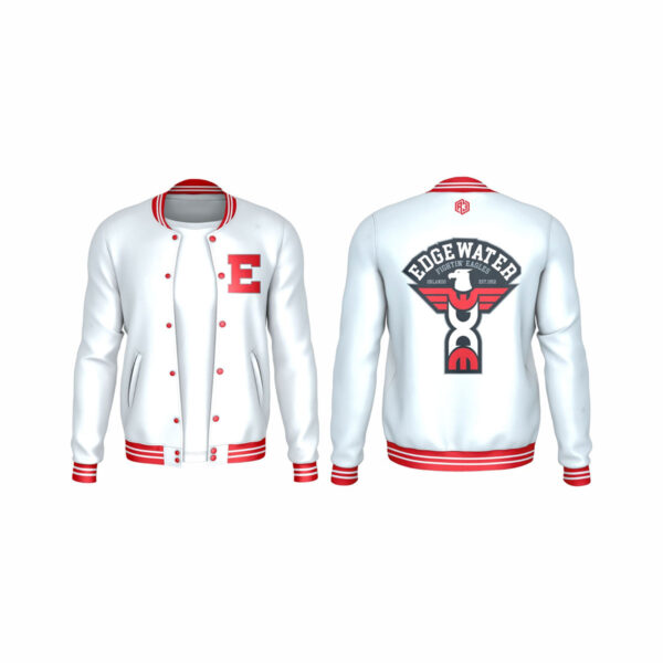 13. Edgewater Varsity Jackets ( White Polyester 02)