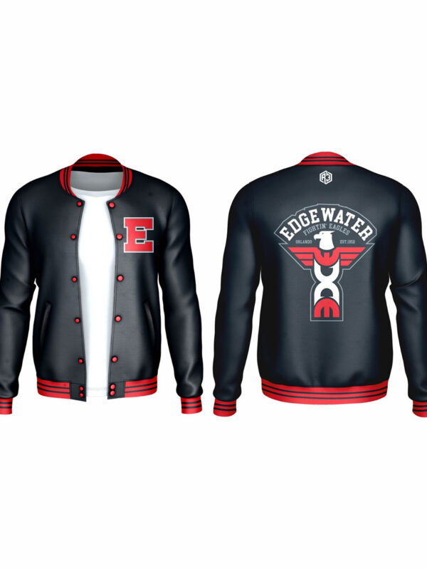 14. Edgewater Varsity Jackets ( Black Polyester 02)