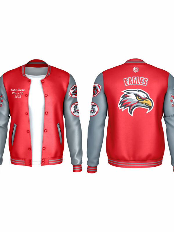 1.Edgewater Letterman Jacket  (Red Leather sleeves 01) Athletes Only 