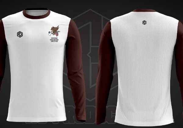 Long Sleeve Shirt 1 (White-Burgundy)