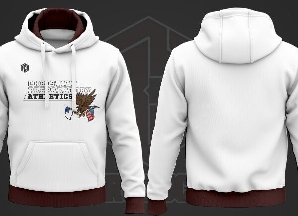 Hoodie 1(White-Burgundy)