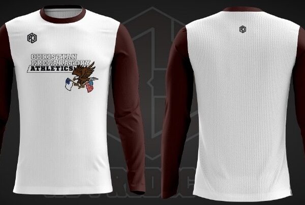 Long Sleeves Shirt 2(White-Burgundy)