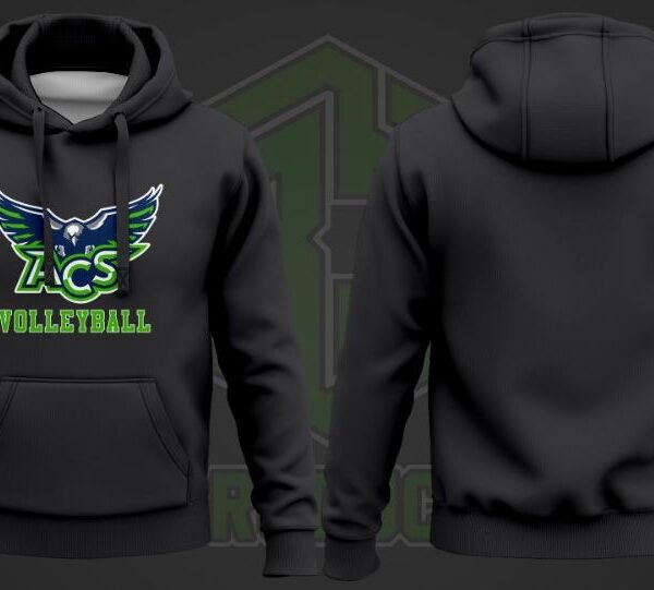 ACS Cotton Hoodie (Black-Volleyball)