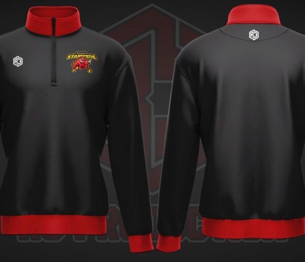 1/4 Zipper (Black-Red)