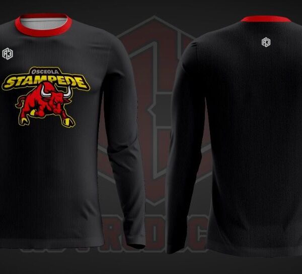 Osceola Stampede Long Sleeve Shirt (Black-Red)