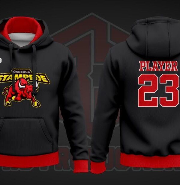 Osceola Stampede Hoodie Black-Red(Name & Number)