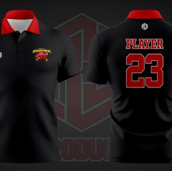 Osceola Stampede Polo Black-Red (Name & Number)