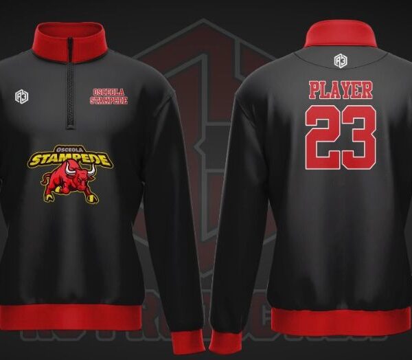 1/4 Zipper 2 Black-Red (Name & Number)