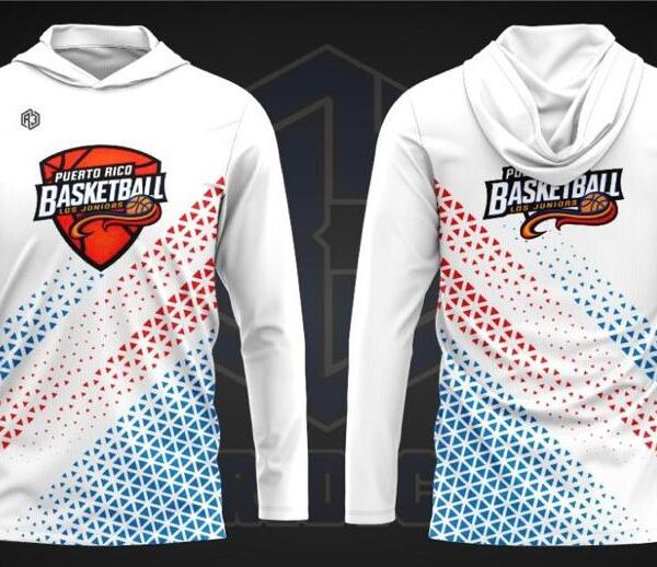 Puerto Rico Long Sleeve Hooded Shirt (White)